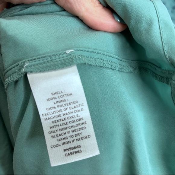 Chelsea 28 CINCHED FRONT EYELET LONG SLEEVE A-LINE DRESS IN GREEN SEAGLASS - Picture 8 of 10